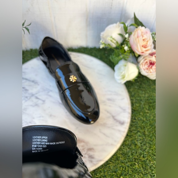 TORY BURCH Patent LeatherBallet Loafers Perfect Black size 8.5 NEW